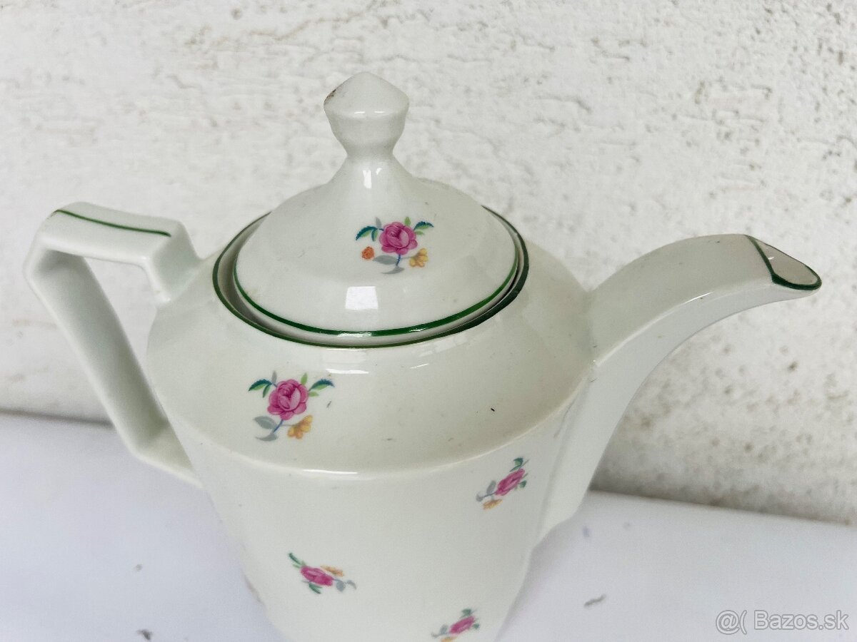 Cajnik kvetovany kvety zelena linka farebna - 3