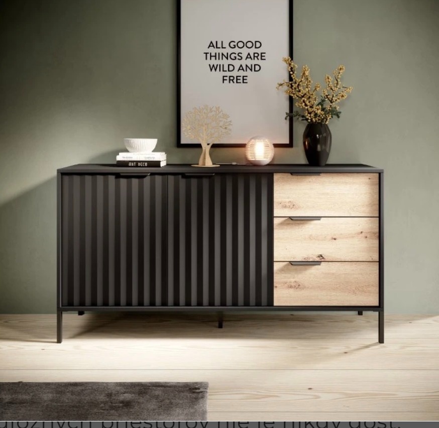 Komoda 2D3S Čierna Dub Riviera - 3