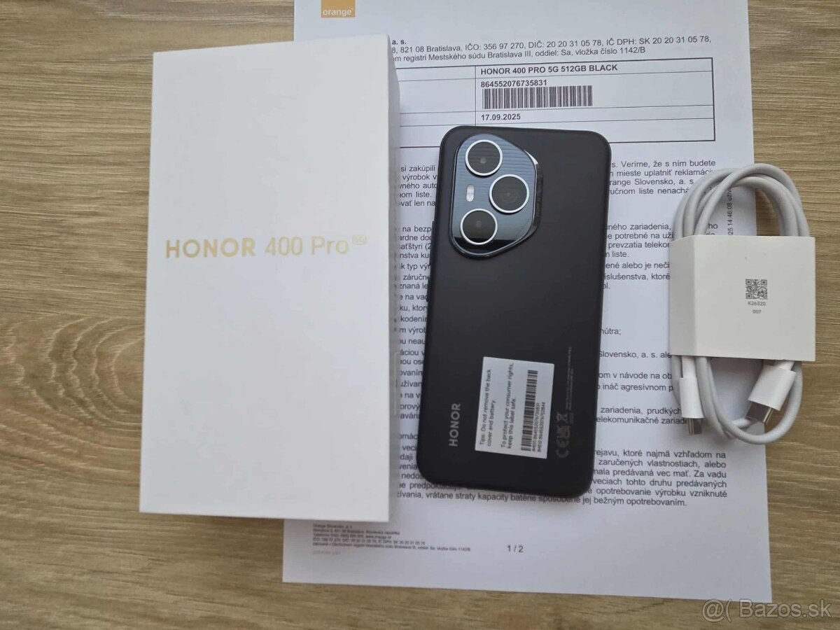 Honor 400 Pro 12GB / 512GB, cierny , top , zaruka - 3