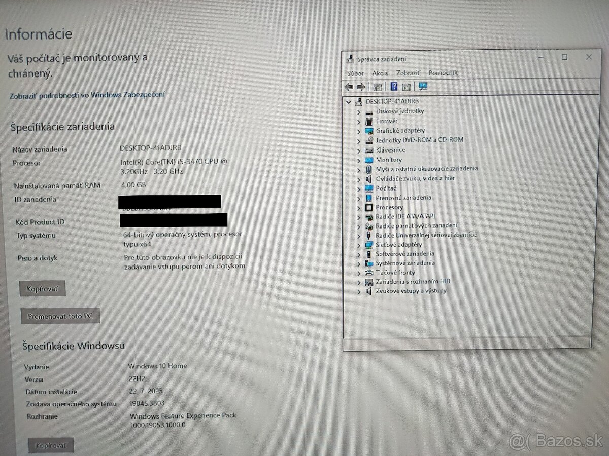Predám PC zostavu HP Compaq PC i5-3470 Retail - 3