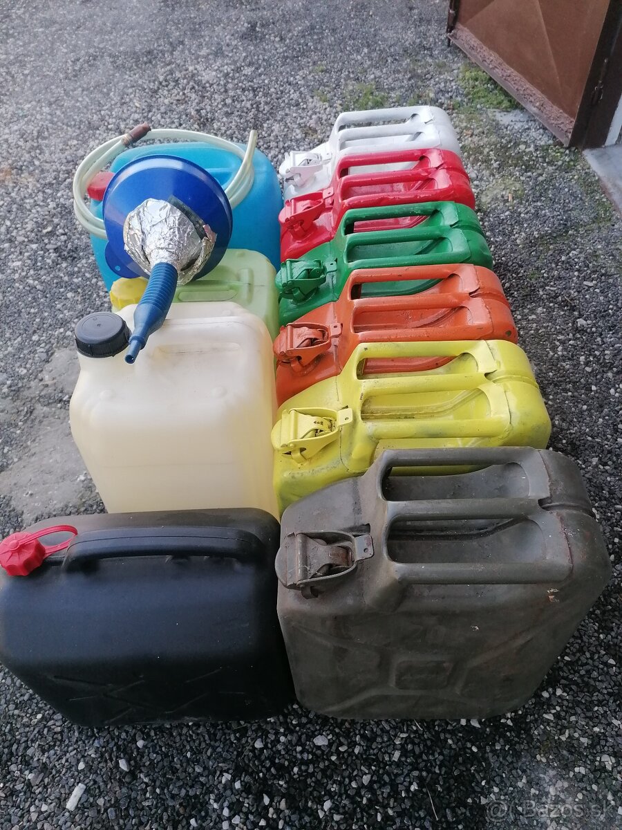 6ks 20l kanistrov plechových - 3