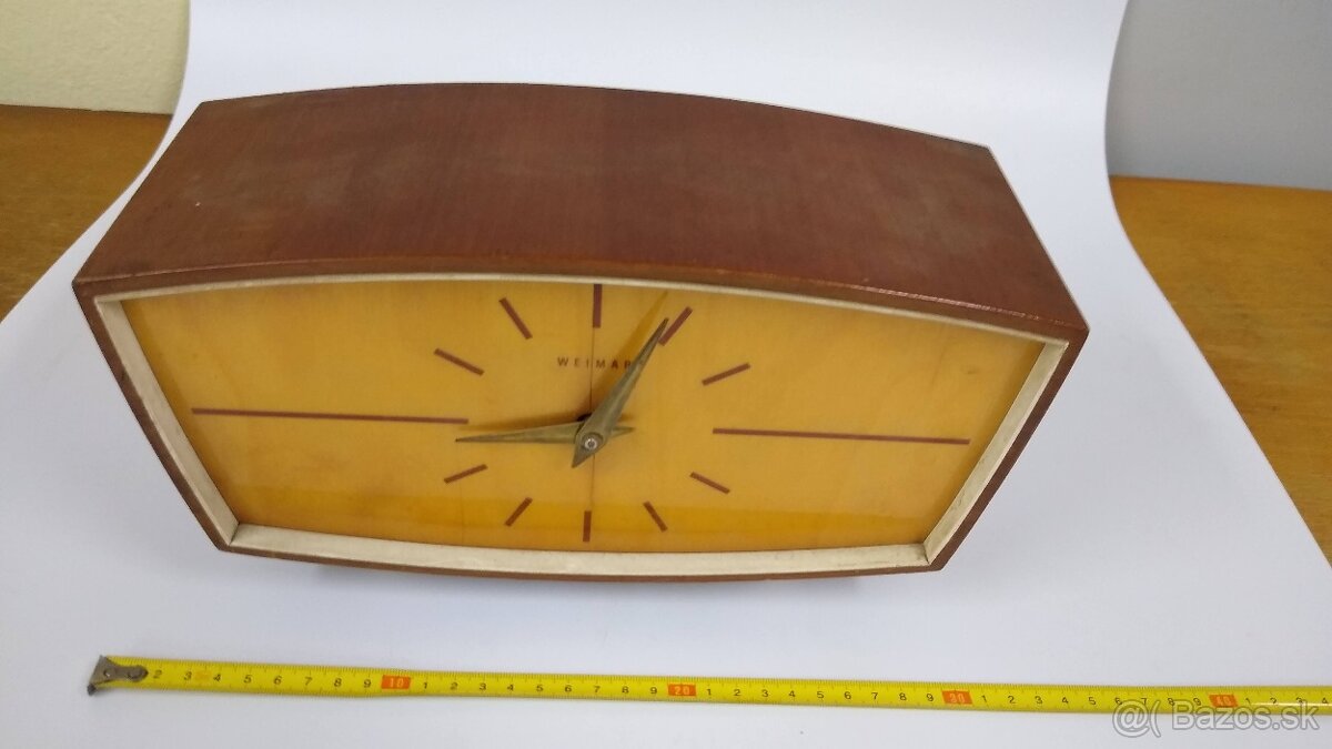 retro stolové starožitné hodiny Weimar - 3