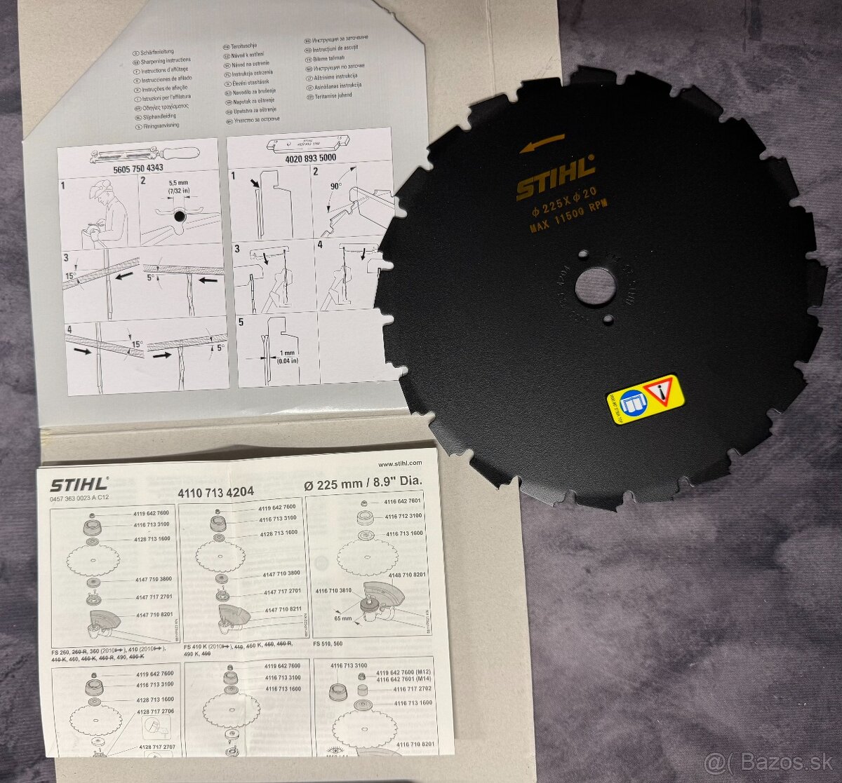 Nový STIHL kotúč pílový s dlátovými zubami ø225mm/20mm - 3