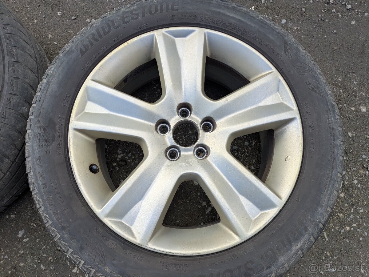 17" ALU kolesa Subaru 7Jx17 ET 48+pneu Bridgestone 215/55R1 - 3