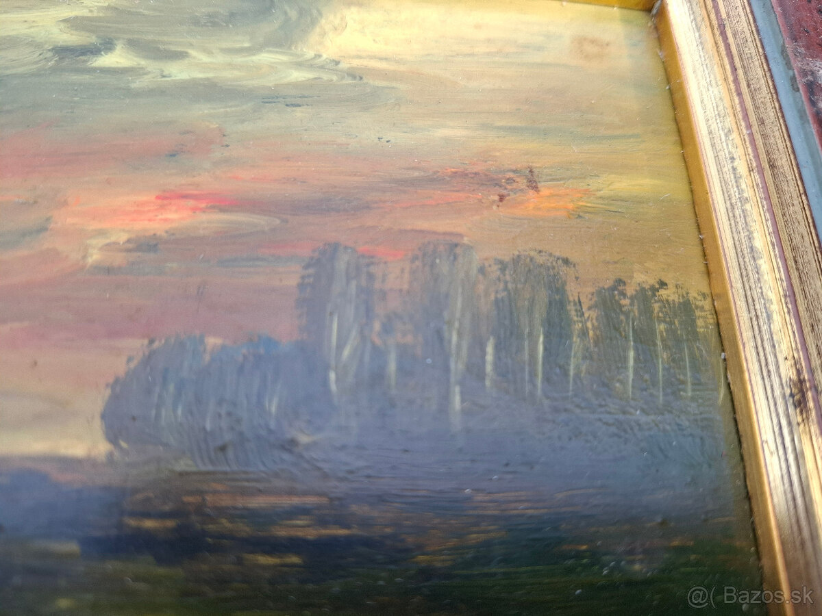 Predám starý obraz olejomalbu krajinka 18 € - 3