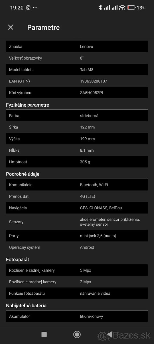 Tablet Lenovo 8" Tab M8 - 3