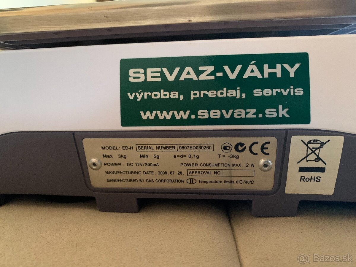 Kontrolná váha CAS ED-H do 3 kg - 3