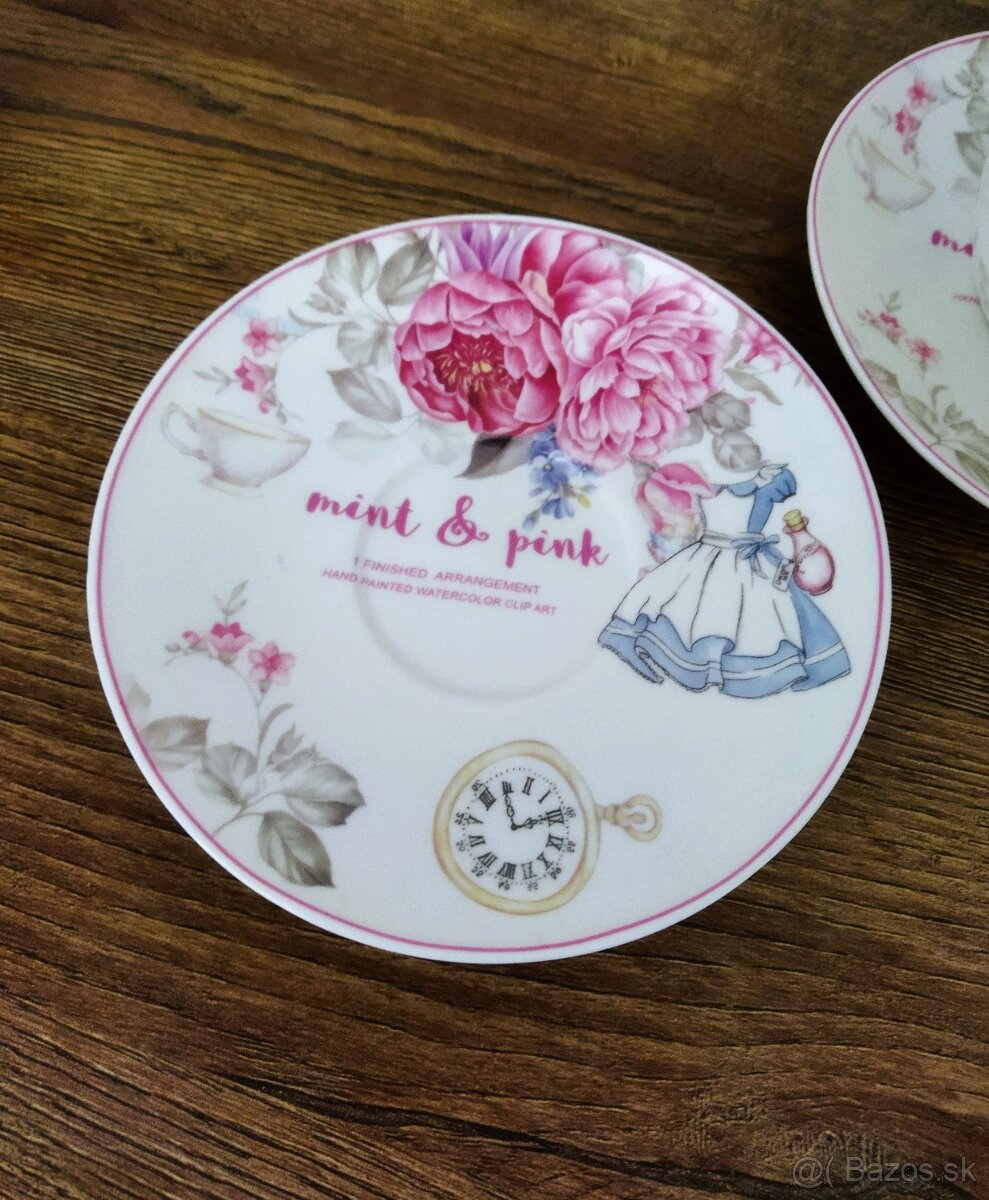 2 romantické šálky s podšálkami - 3