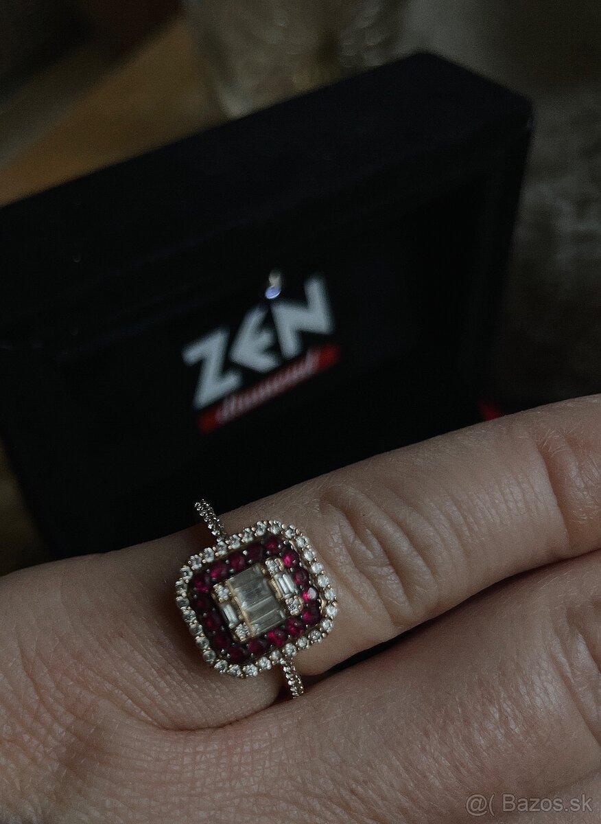 Diamantovo rubinovy prsten - 3