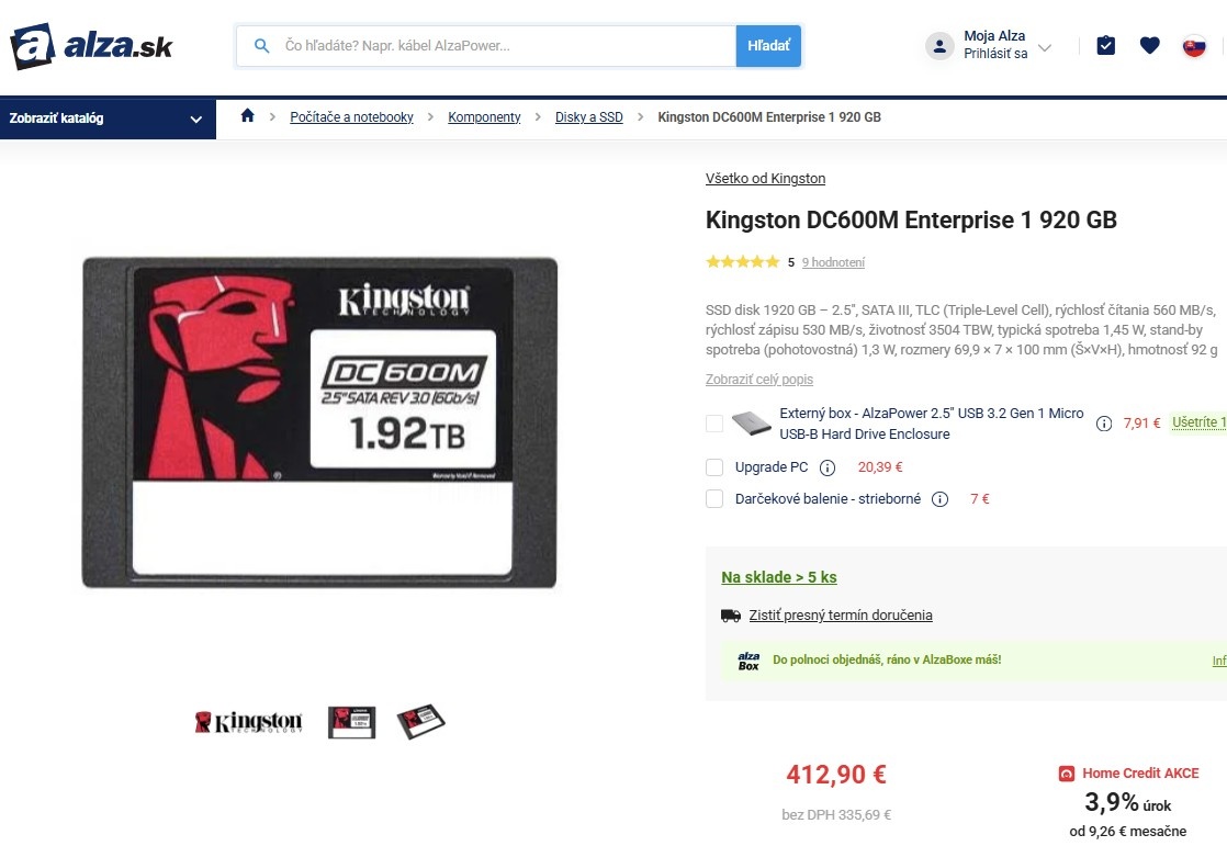 2,5" Kingston DC600M Enterprise 1/2/4 TB - Extrémna životno - 3