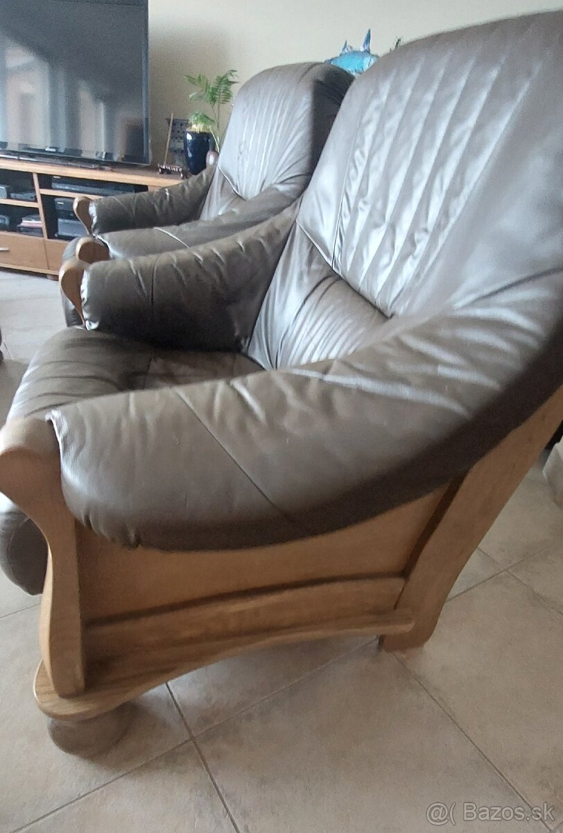 Kožené kreslo, gauč korpus, starožitné kreslo - 3