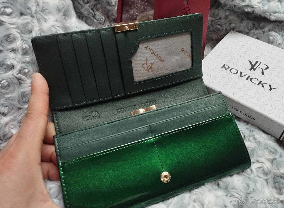 Kožená zelená peňaženka - 3