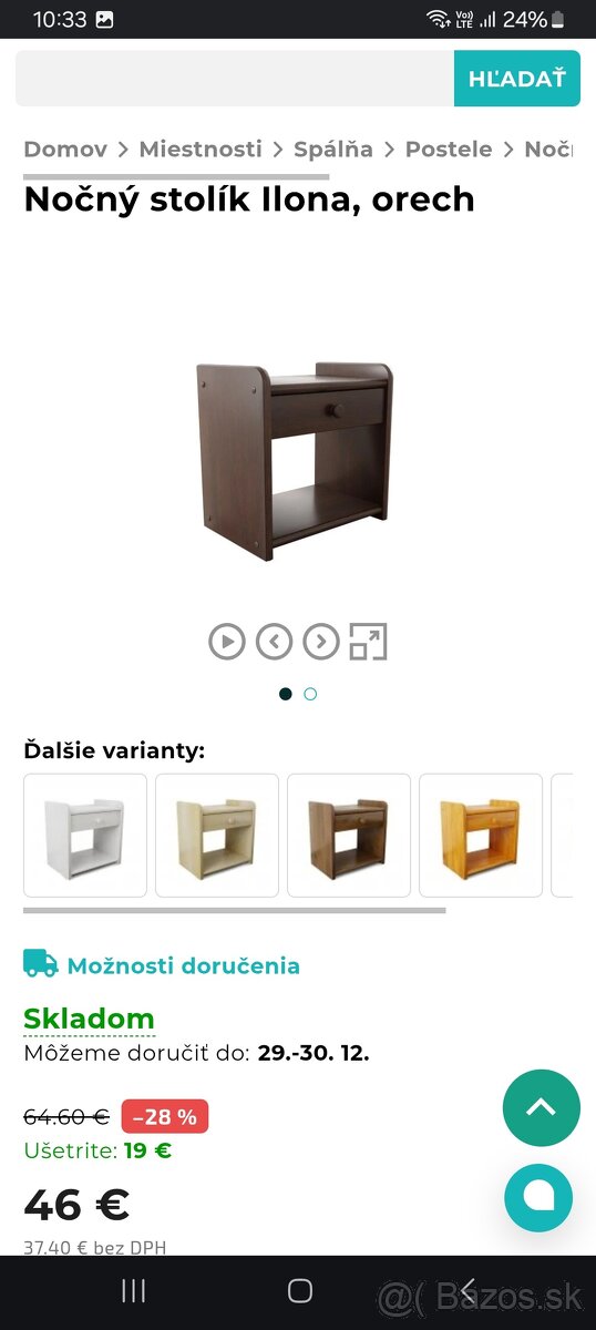 Posteľ s nočným stolíkom - 3