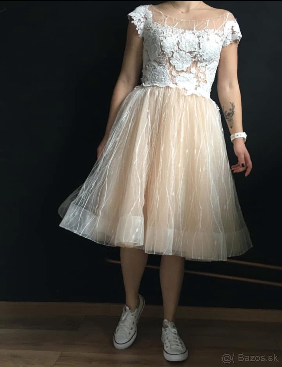 Svadobné / popolnočné šaty 36/38 - 3