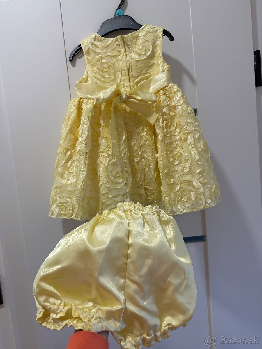 Predám krásne žlté detské šaty 18M - 3