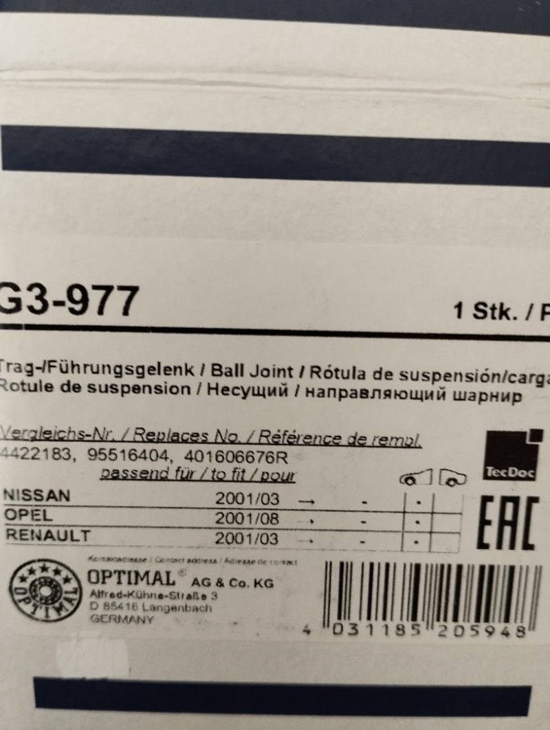 NISSAN,OPEL,RENAULT Podpora/kloub - 3