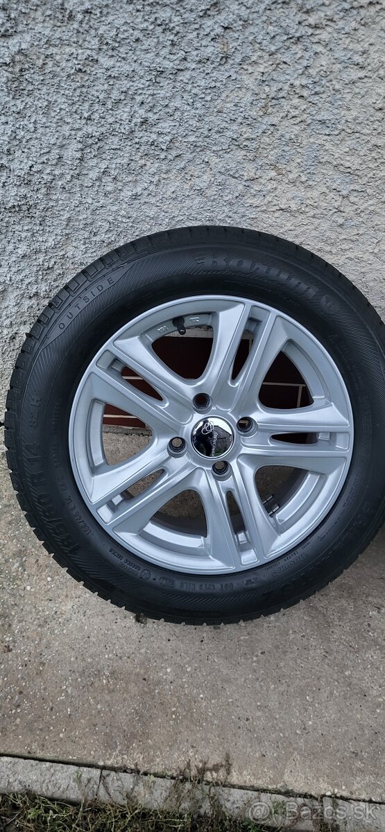 Predám alu disky 4x100 R14+ pneu - 3