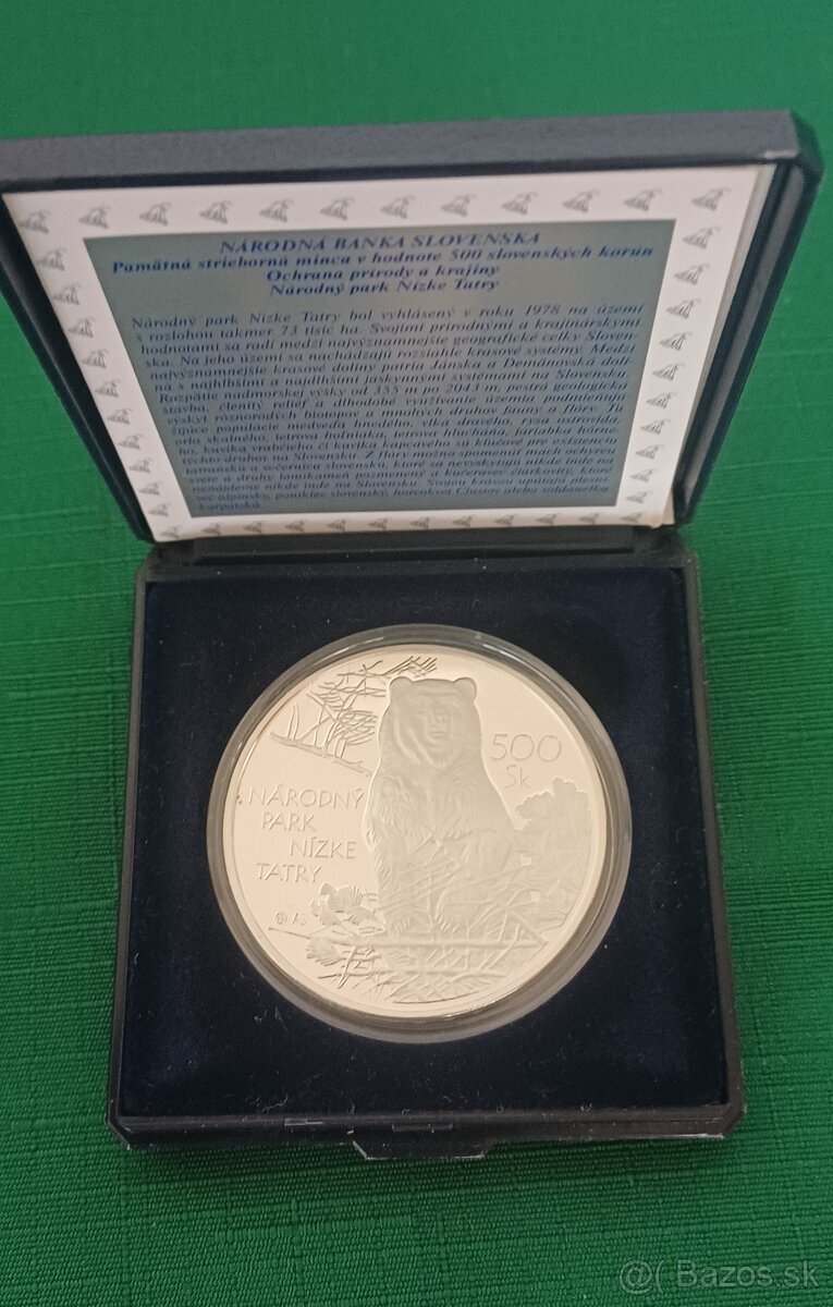 Strieborná pamätná minca 500Sk, 2008, NP Nízke Tatry, poof - 3
