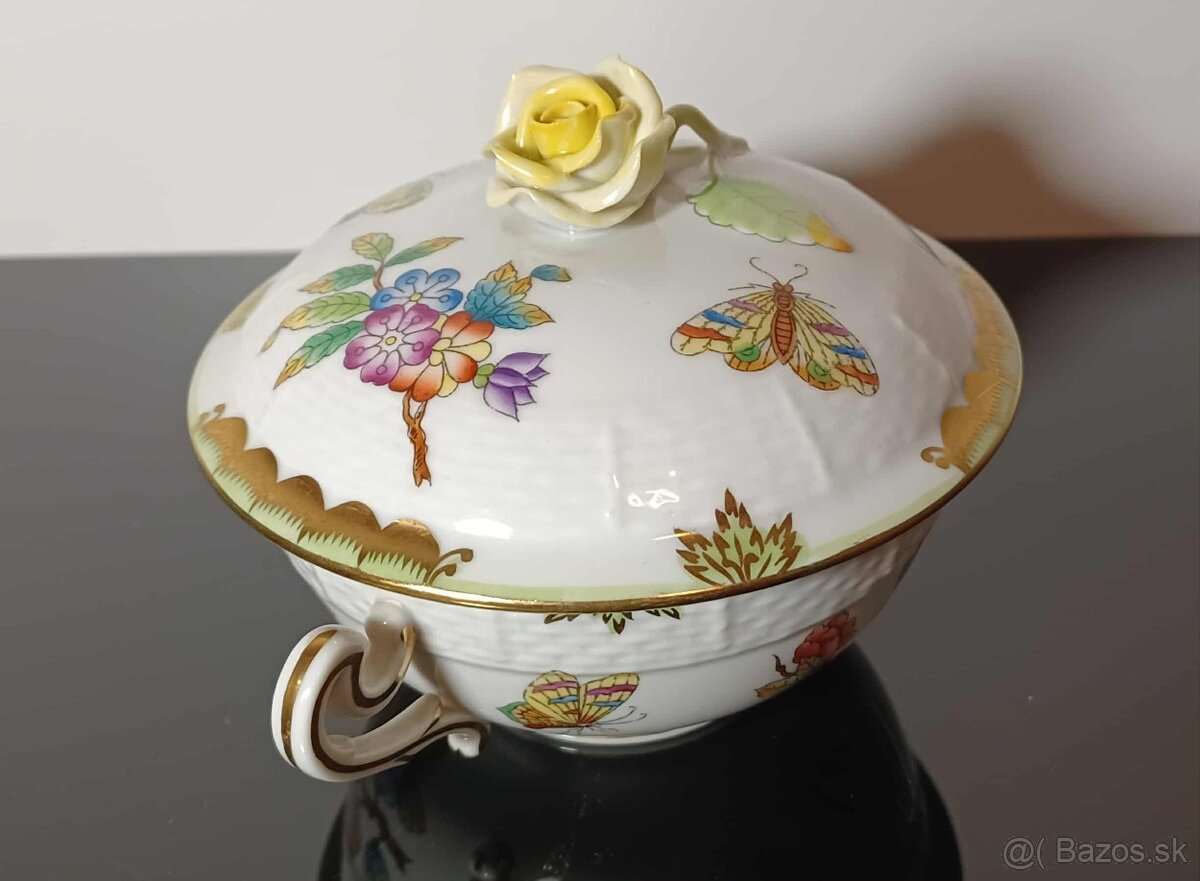 Nádherná porcelánová miska , dóza HEREND top stav. - 3