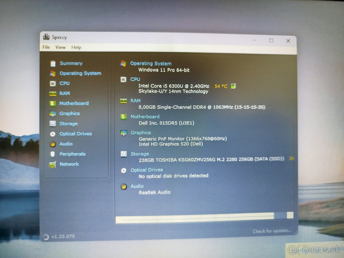 notebook Dell 5480 - Core i5-6300u, 8GB, SSD 256GB, Win 11 - 3