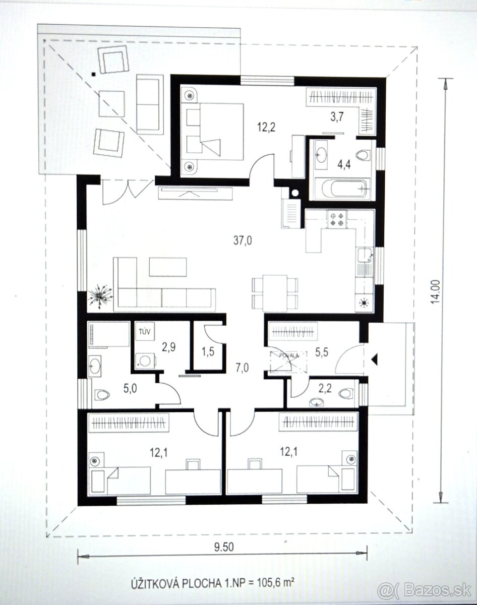 Predaj - Rodinný dom ,,Typ Bungalov " Láb - okr. Malacky - 3