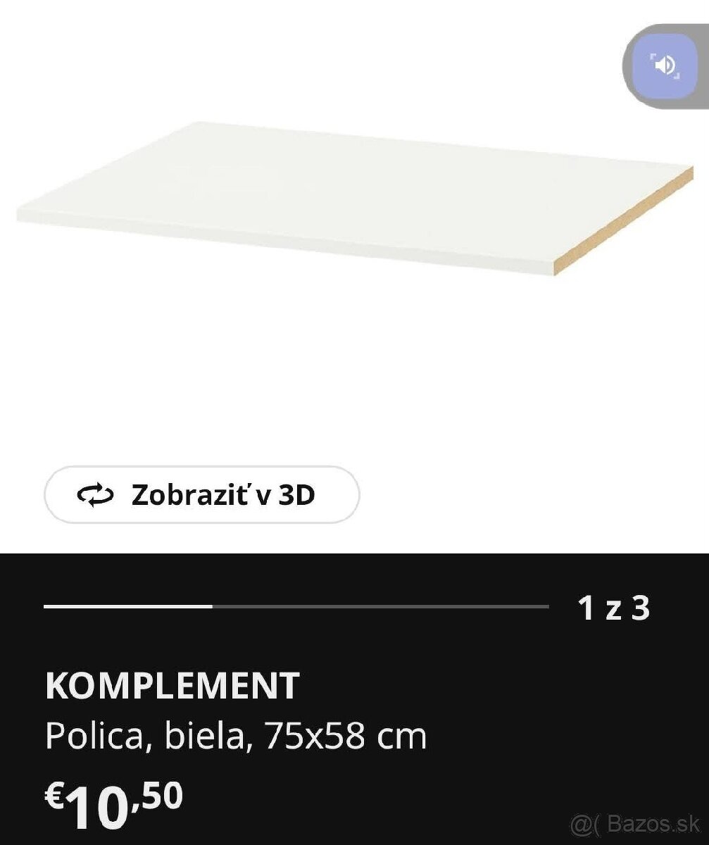 Ikea Komplement police 75cm - 3