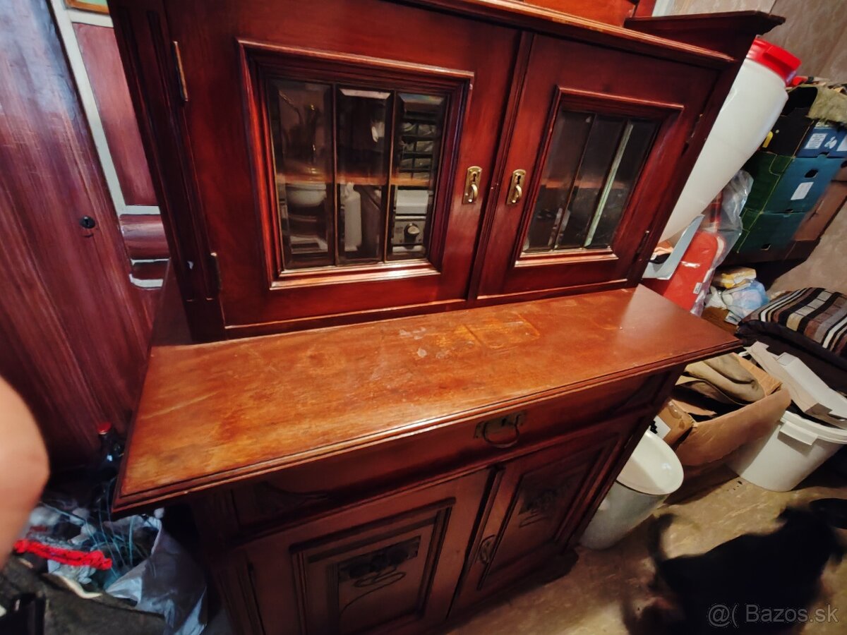 Predaj, starožitna skriňa s vitrinom - 3