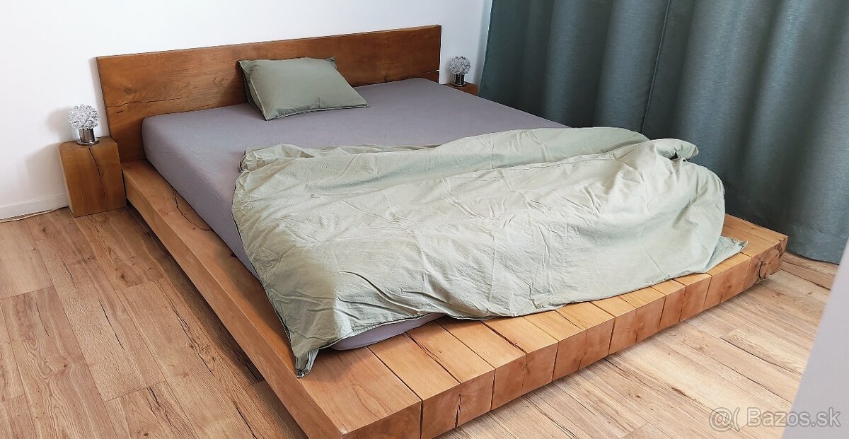 Manželská posteľ, masív dub - 3