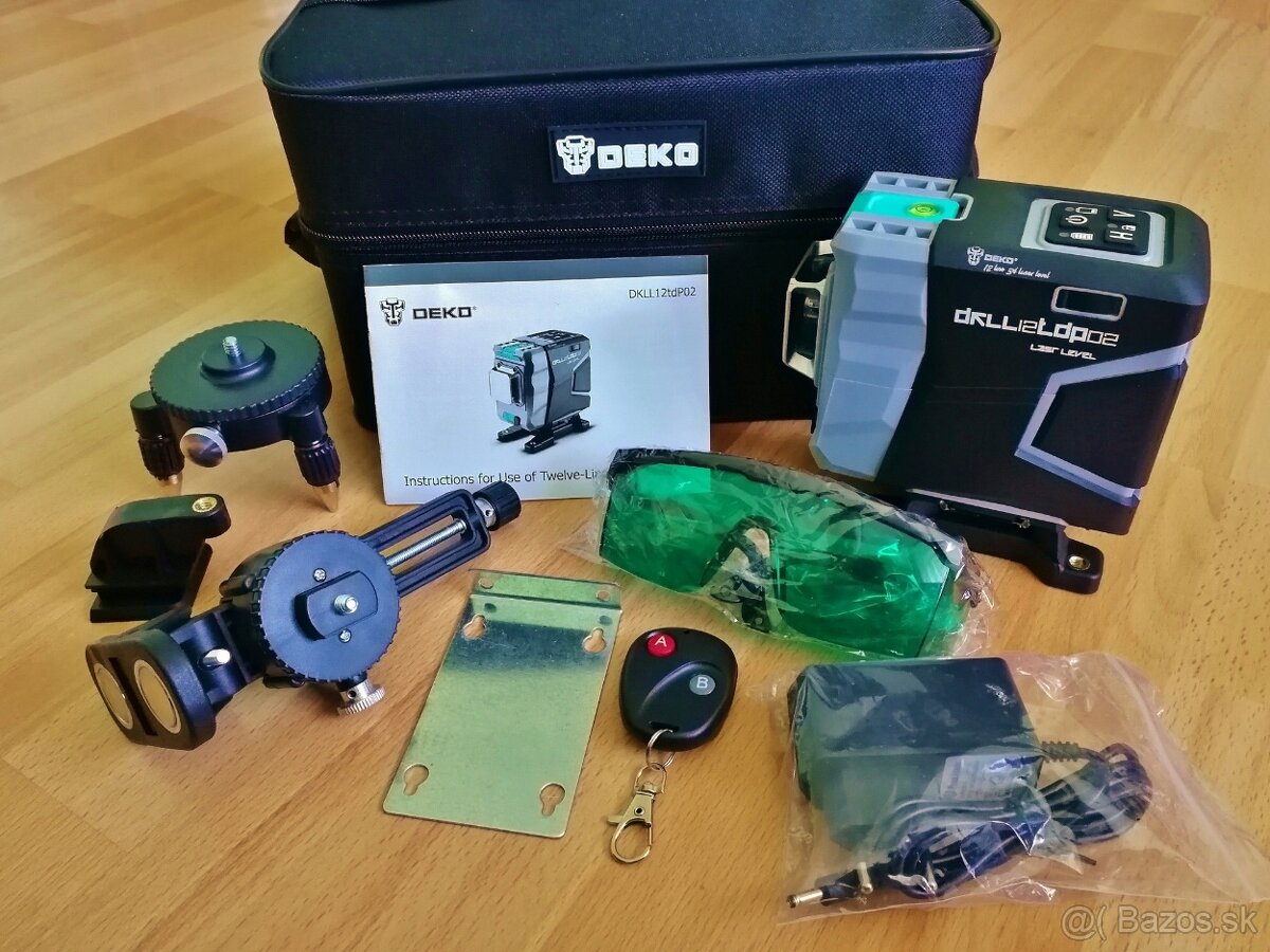 PROFI 3D samonivelačný laser DEKO 12L 360° zelený lúč - 3