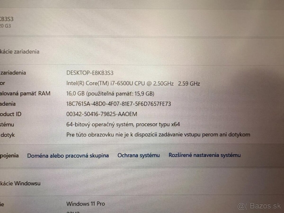 Notebook 12" HP.i7 6500U 2x2,50GHz.16gb ram.256gb SSD - 3