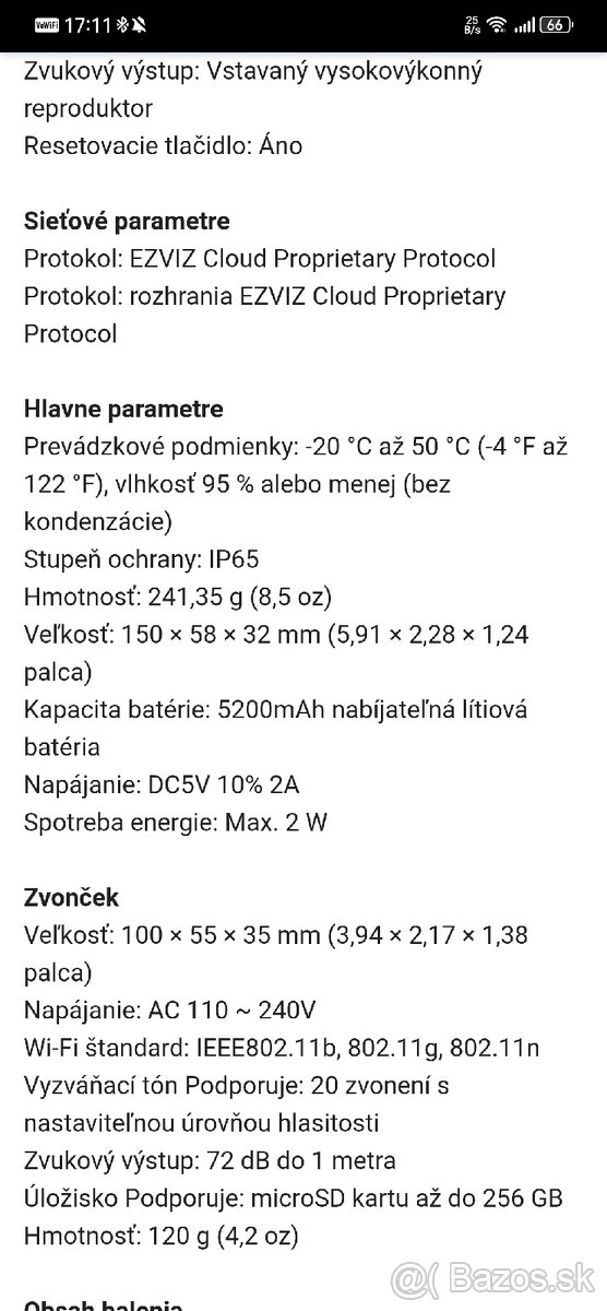 zvonček WiFi kamera 2K - 3