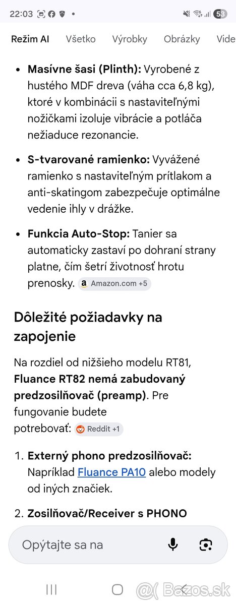 Gramofon Fluance RT82 referenčný - 3