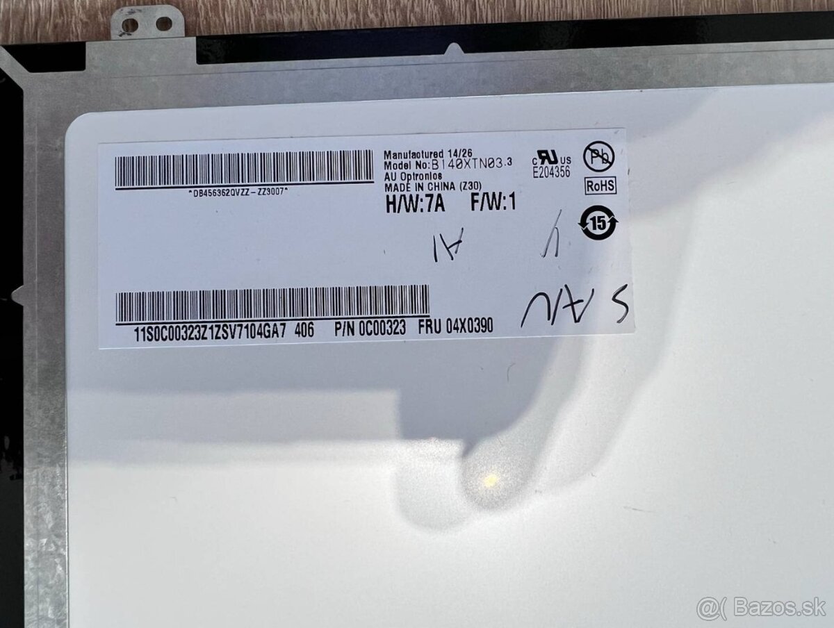 Predám obrazovku do notebooku 14"LED SLIM display 30pin. - 3