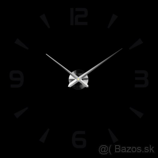 Veľké nástenné hodiny 3D silver 30-S ZRKADLO. SILVER - 3