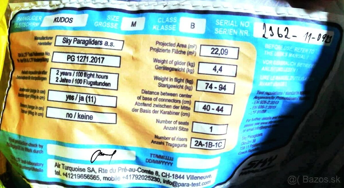Paraglidingové krídlo + doplnky - 3