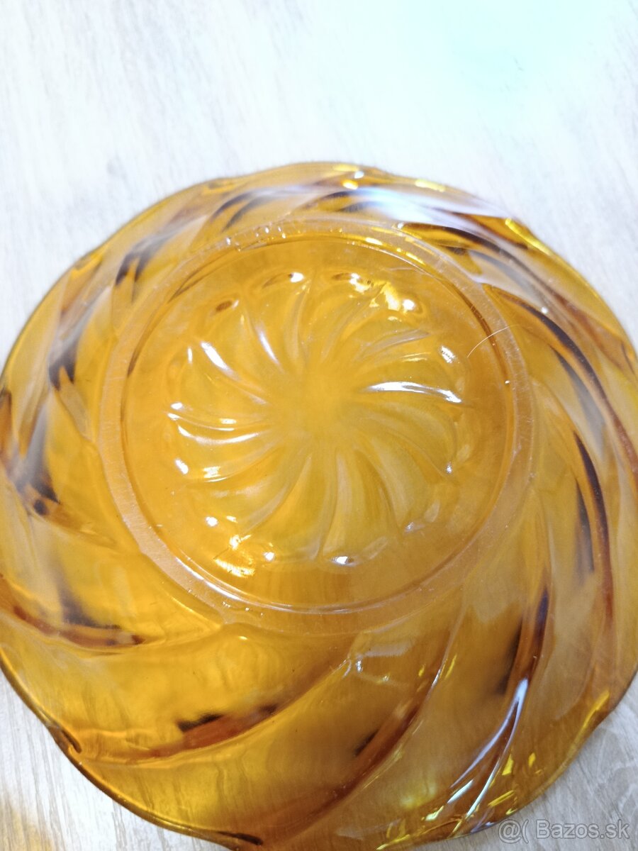 Retro misky , medové sklo - 3