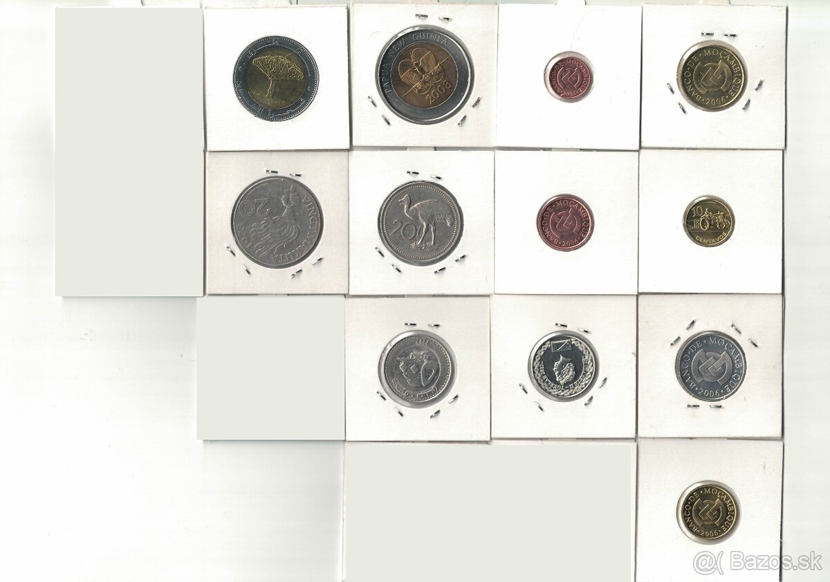Zbierka mincí - rôzne svetové mince Afrika, Ázia, Ostrovy - 3