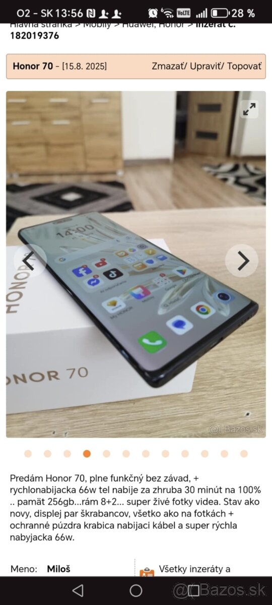 Predám HONOR 70 250G - 3