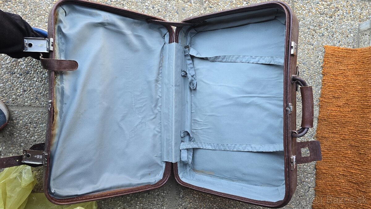 Starý kožený kufor - 60. roky - 3
