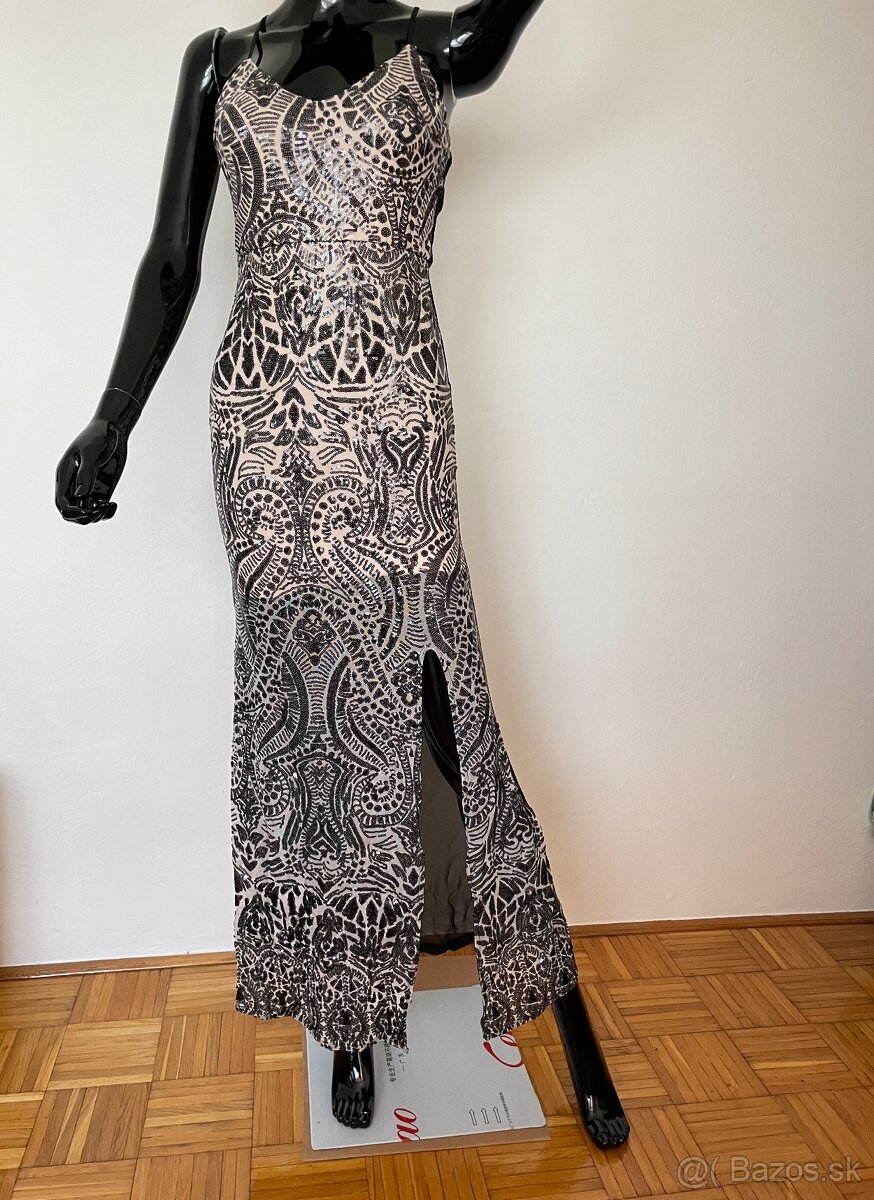 Spoločenské šaty s flitrami -nové - 3