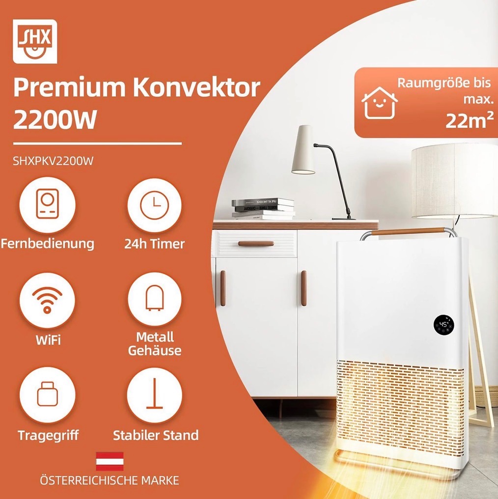 NOVÝ SHX Dizajnový WIFI konvektor ohrievač TOP - 3