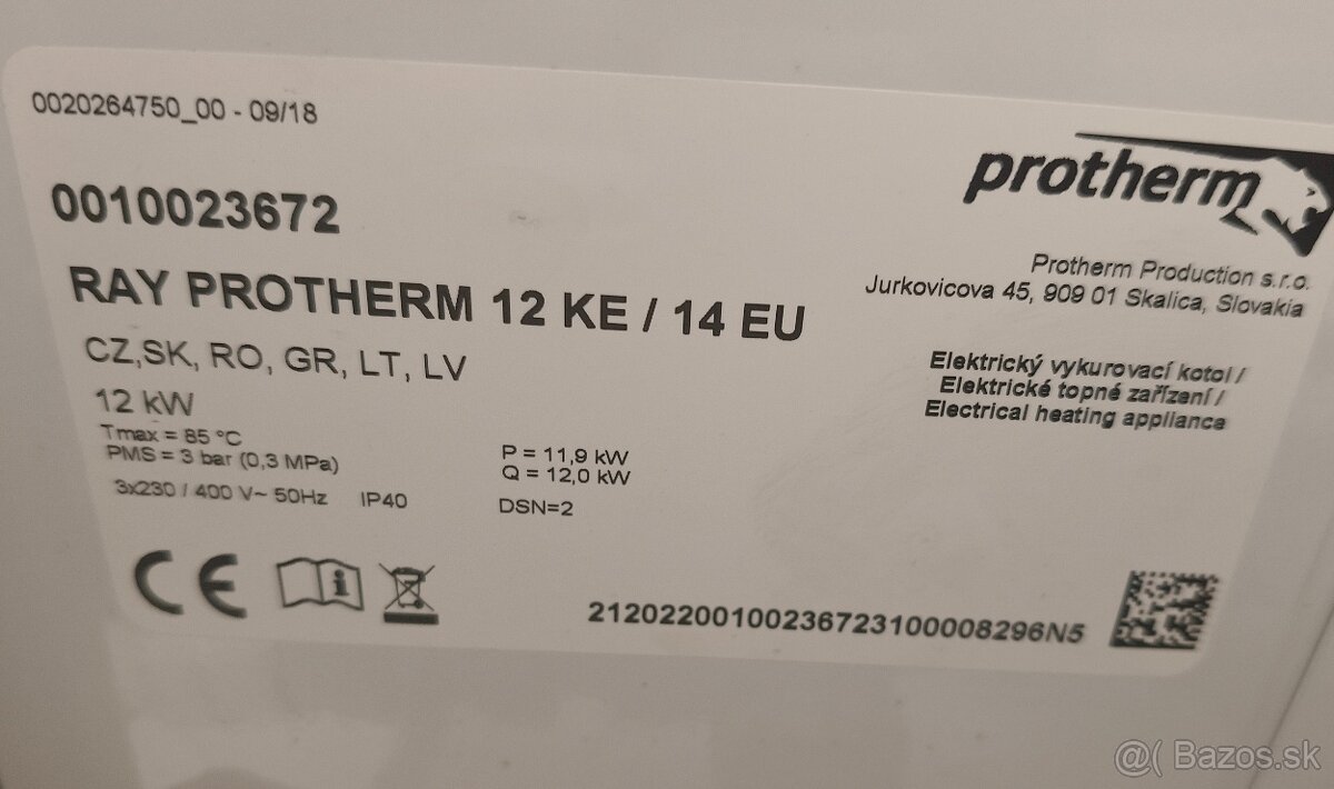 Elektrický kotol Protherm - 3