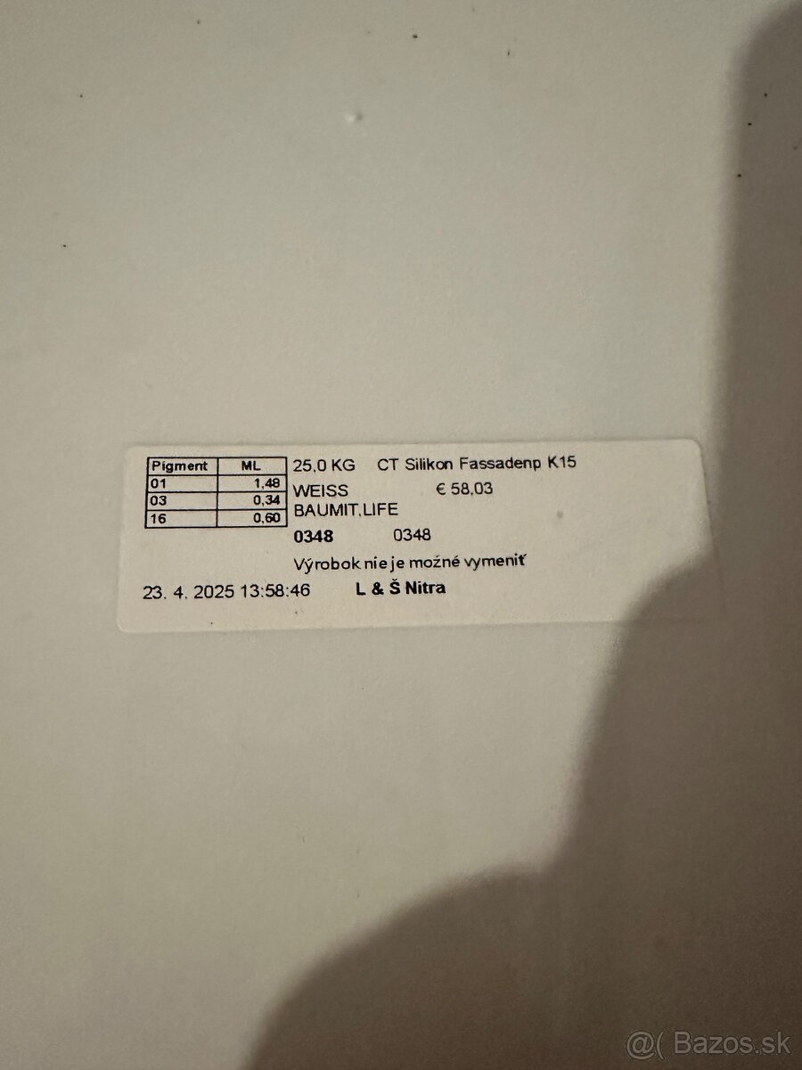 Caparol, silikónová fasádna omietka 1,5mm - 3