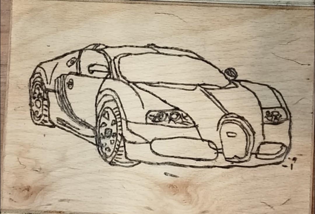 Autá vypálené do dreva. - 3