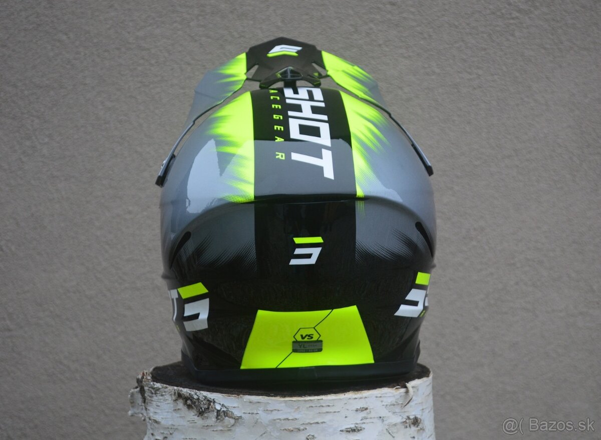 Predám shot helma atv enduro mx neon žlto sivá