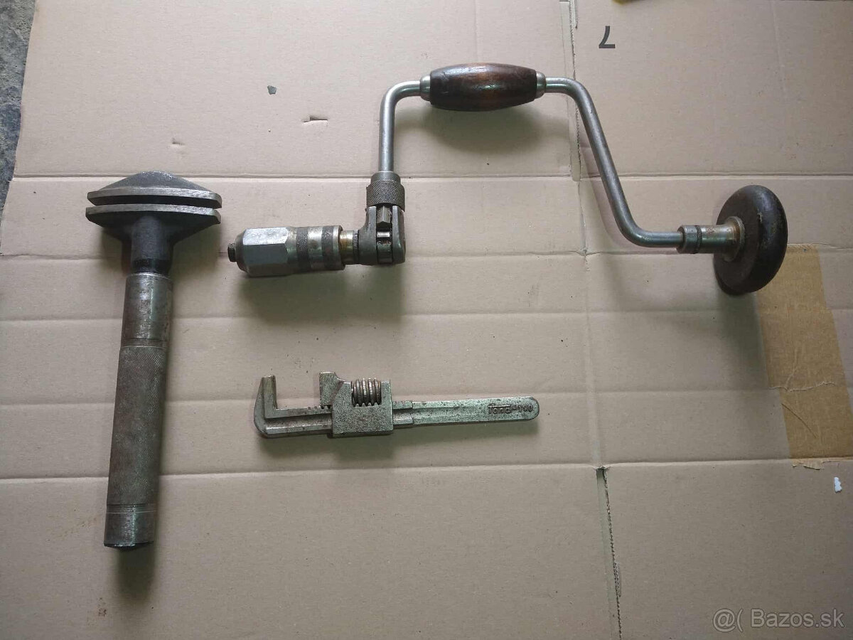 Ručné vŕtačky,svorky,francúzsky klúč. - 3