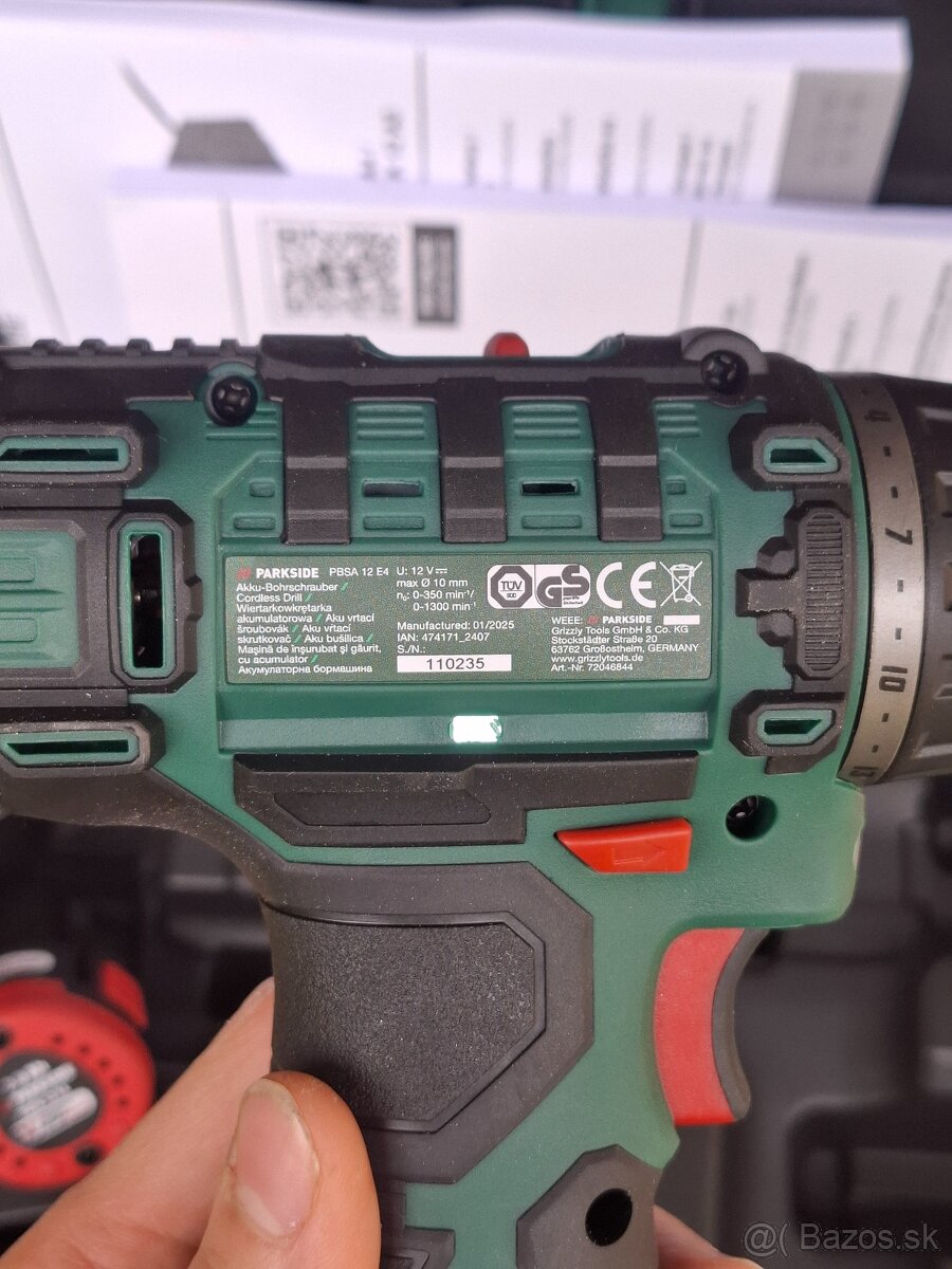 Parkside aku 12v skrutkovač, utahovačka pbsa e4 - 3