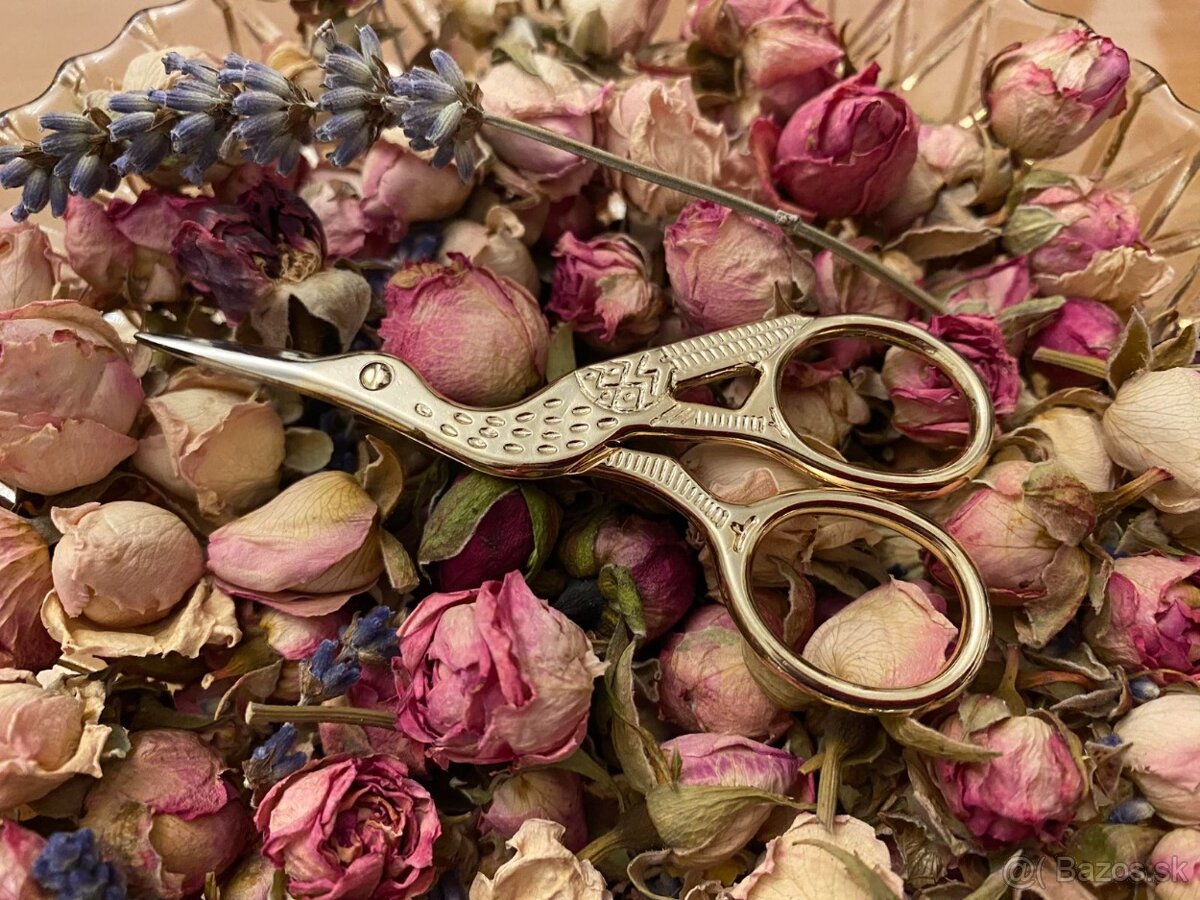 Vintage nožnice jemne zlaté - 3