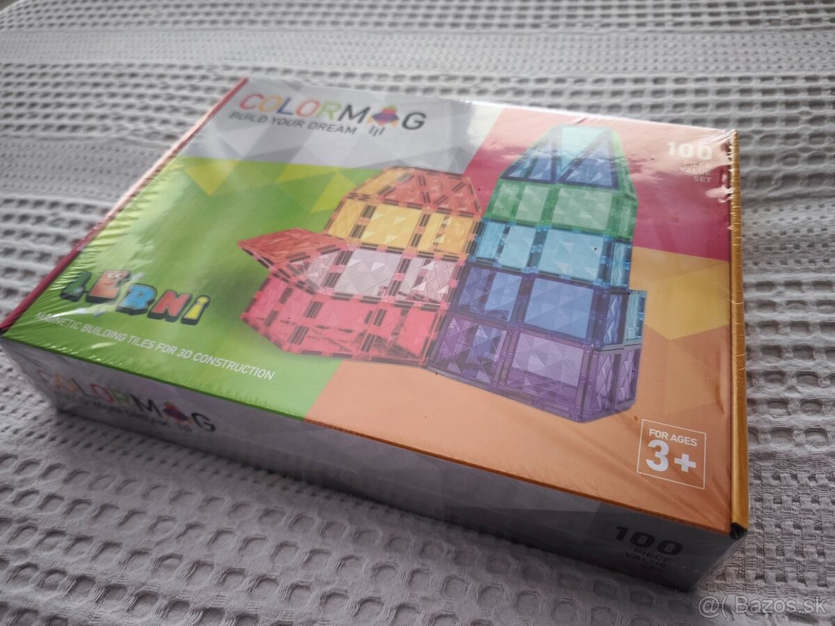 Magnetická stavebnica 100 kusov nová colormag packeta v cene - 3