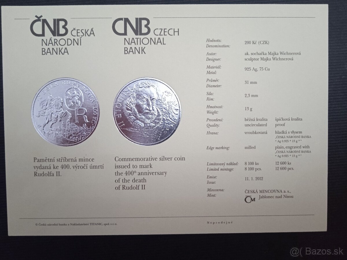 200 Kč - Rudolf II. BK 2012 - 3